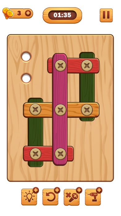 ねじパズル: 木のナットとボルトのおすすめ画像7