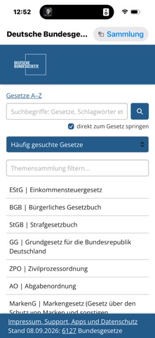 Deutsche Bundesgesetze iPhone screenshot 1