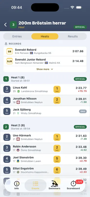 Swimify Livetiming screenshot 6 of 6