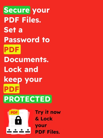 PDF Secure, Lock PDF password iPad screenshot
