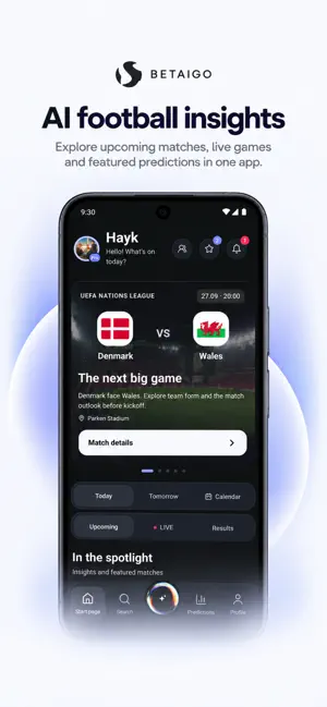 BETAIGO — AI Sports Analytics screenshot 1