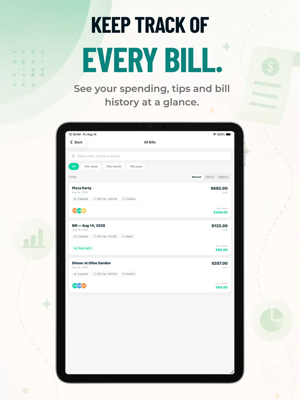 TipSplit Cal: Bill Splitter iPad screenshot 5