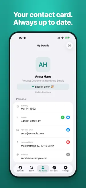evertouch | Live Contact Card screenshot 1