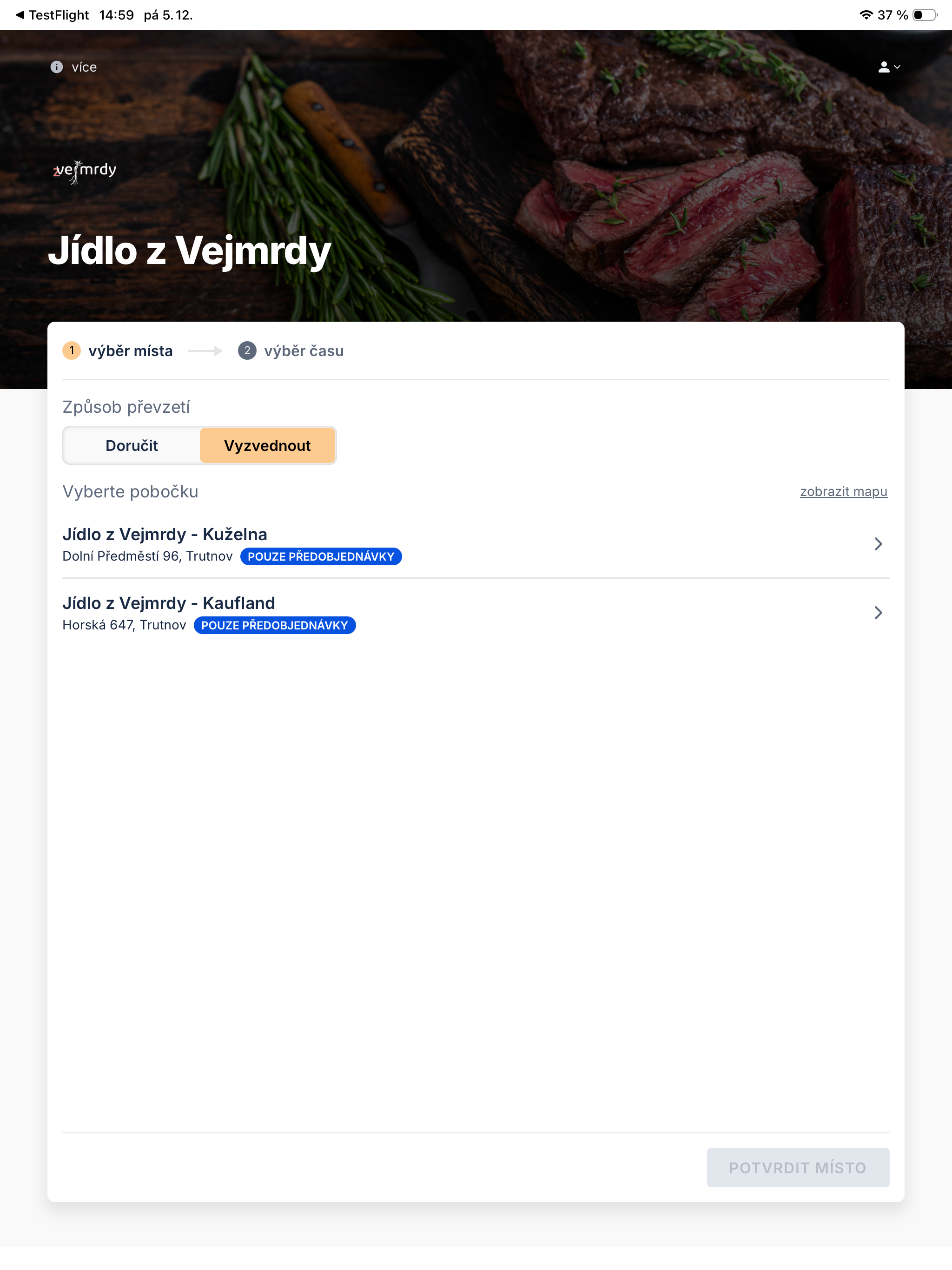 Jídlo z Vejmrdy