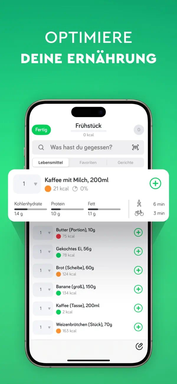 Kalorien Zähler Abnehmen Arise iPhone App Screenshot 6 – Gesundheit & Fitness