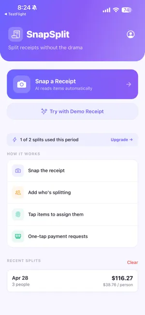 SnapSplit - AI Bill Splitter screenshot 2