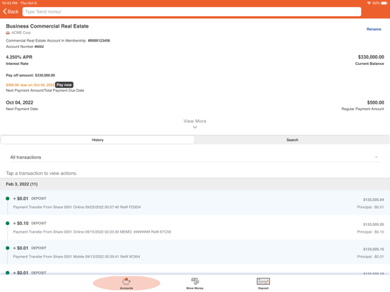 CW Mobile Banking iPad screenshot 4 - Finance app