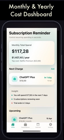 Reminder: Subscription Tracker Screenshot 4 of 5