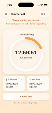 SimpleFast: Fasting Tracker Screenshot 2 of 10