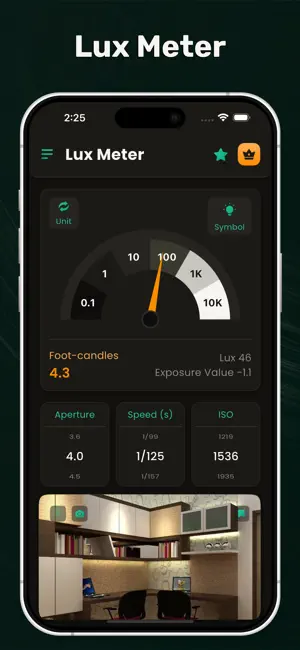 Light Meter - Lux, Exposure screenshot 1