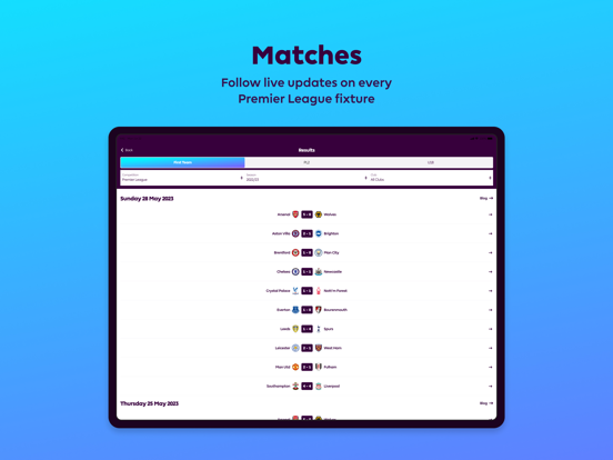 Premier League - Scores, News iPad app afbeelding 4