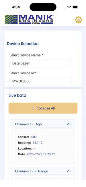 Manik IOT based Datalogger screenshot 2