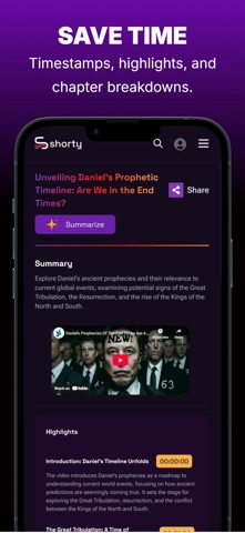 Shorty - AI Summarizer iPhone screenshot