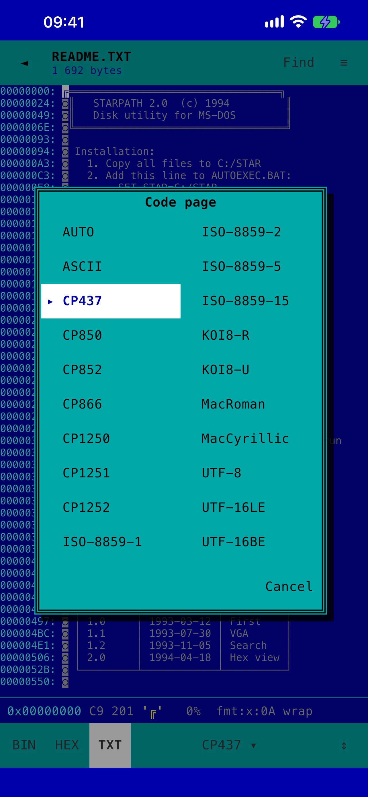 Screenshot 5 of Dos View: Hex & Text Viewer