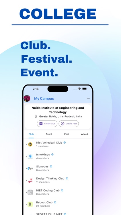 Clubchat: College Club & Event