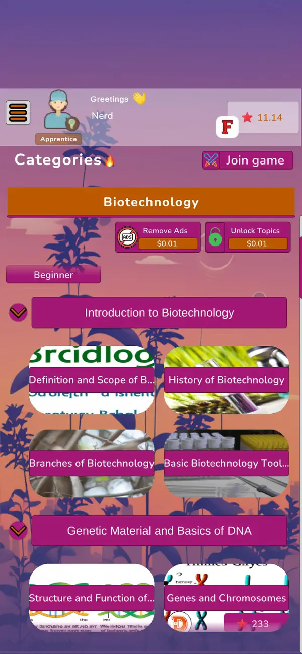 Screenshot #1 pour Biotech Quiz