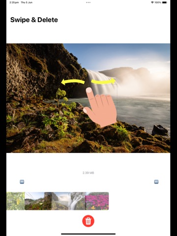 Swipe and Delete Photo iPad screenshot