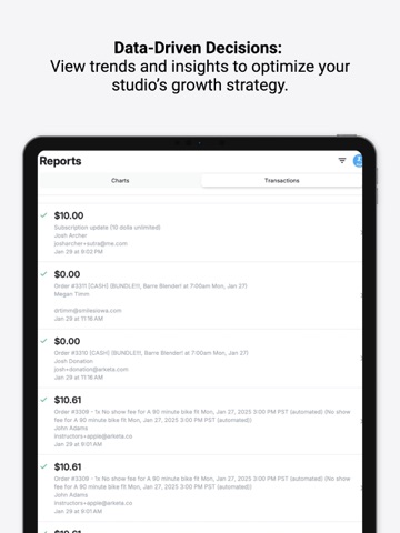 Arketa Business App iPad screenshot