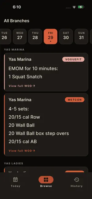 Vogue WOD Schedule screenshot 2