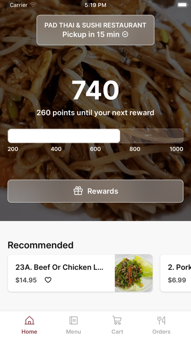 Pad Thai & Sushi iPhone screenshot 1 - Food & Drink app