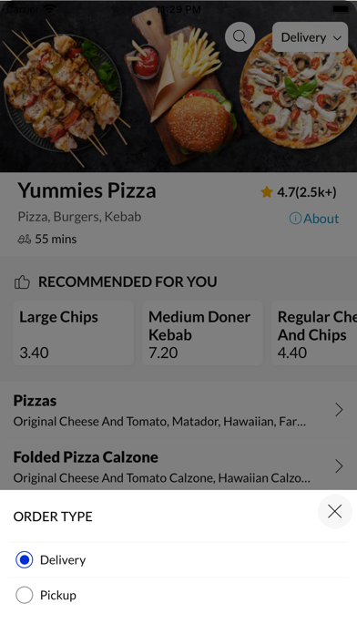 Yummies Pizza Monmouth. Screenshot