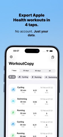 Health Export - Workout to CSV screenshot