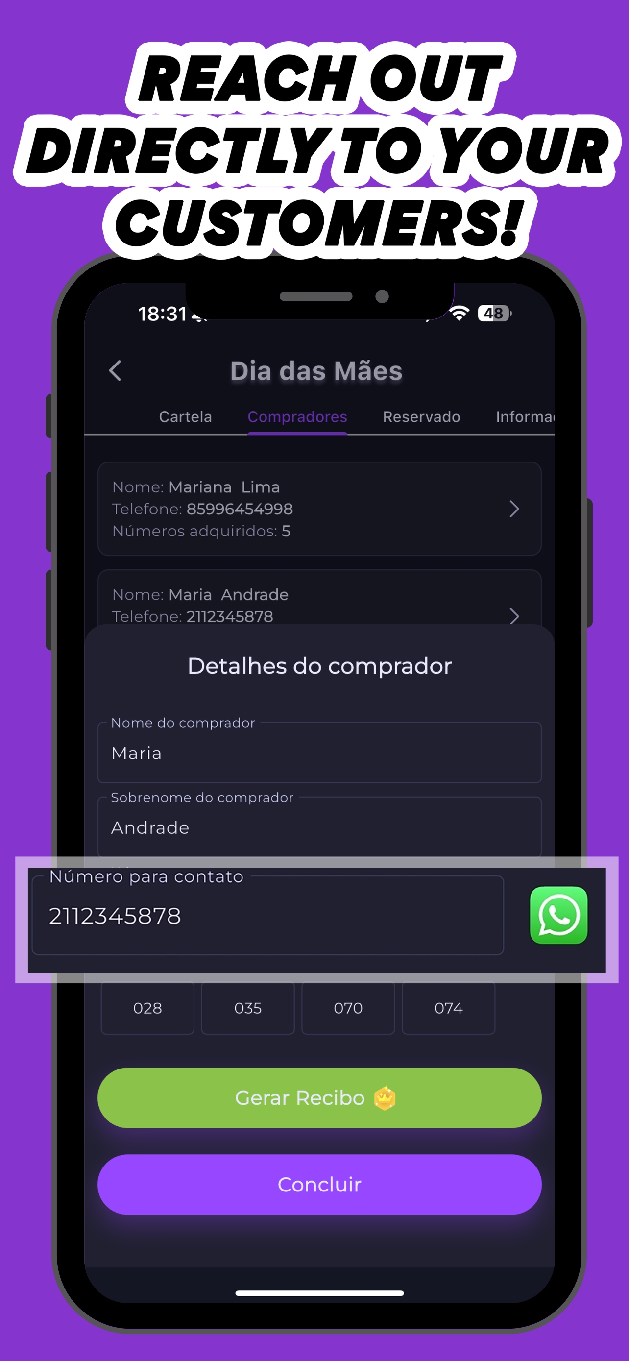 Easily create: Manage raffles