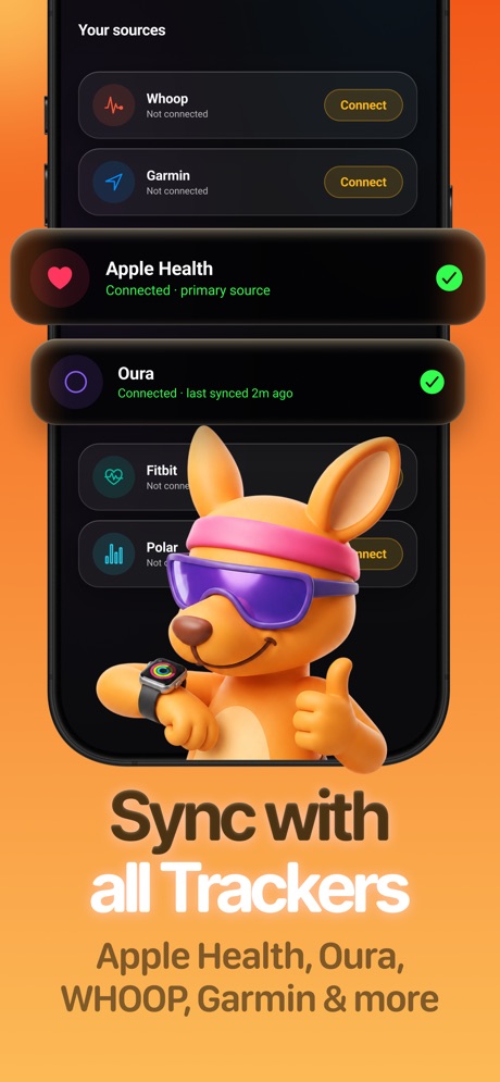 Steppa - Step Challenges App Store screenshot 6, headline “Sync with all Trackers”. Names another app.