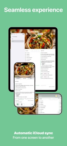 Yumeo: private recipe cookbook iPhone screenshot