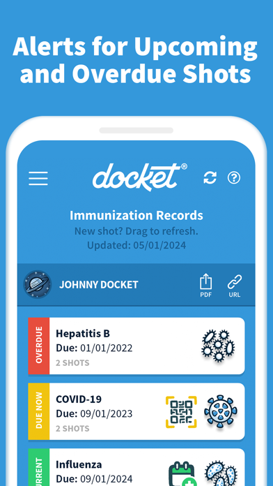 Docket® - Immunization Records Screenshot