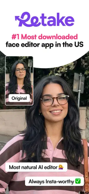 Retake AI Face & Selfie Editor iPhone screenshot 1