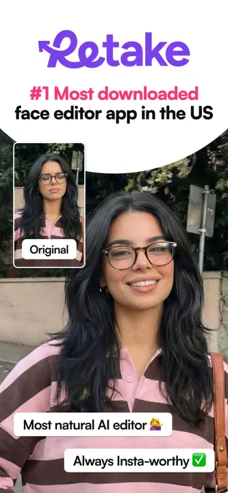 Retake AI Face & Selfie Editor : capture d’écran 1 sur 9