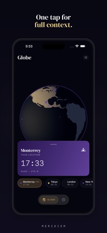Meridiem — World Clock iPhone screenshot