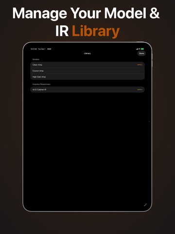NAM AUv3: Neural Amp Modeler iPad screenshot