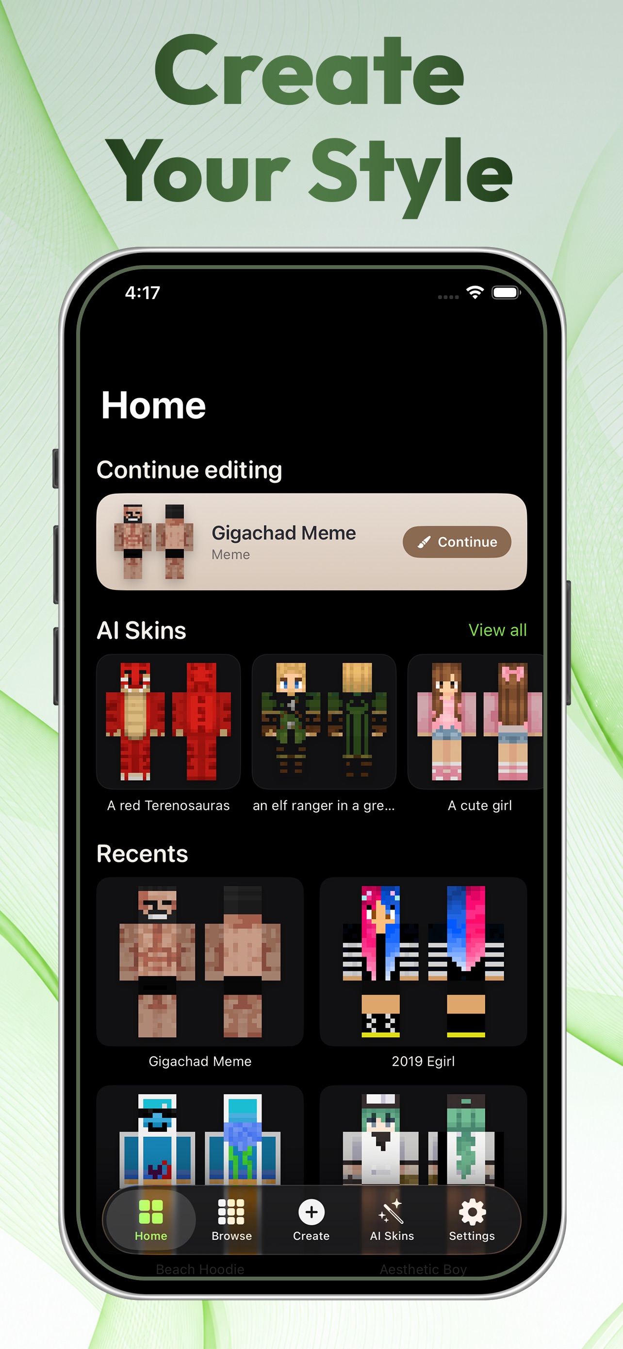 Screenshot 1 of CraftSkins : AI Skin Editor