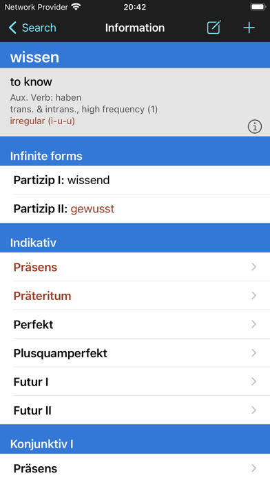 German Verbs & Conjugation Screenshot