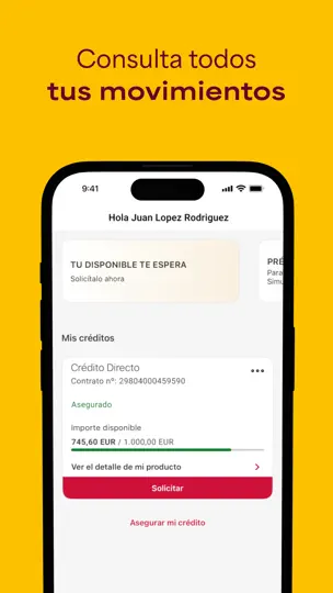 Captura de pantalla de Cofidis España en iPhone 3