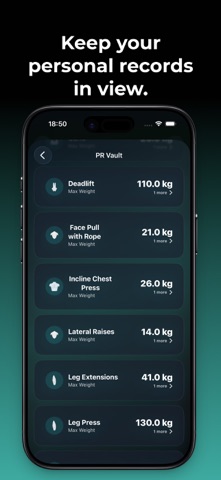 Phemilo: Gym Tracker iPhone screenshot