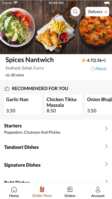 Spices Nantwich. Screenshot