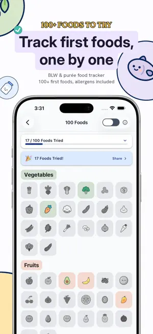 Log: Baby Solid Food & Allergy screenshot 2