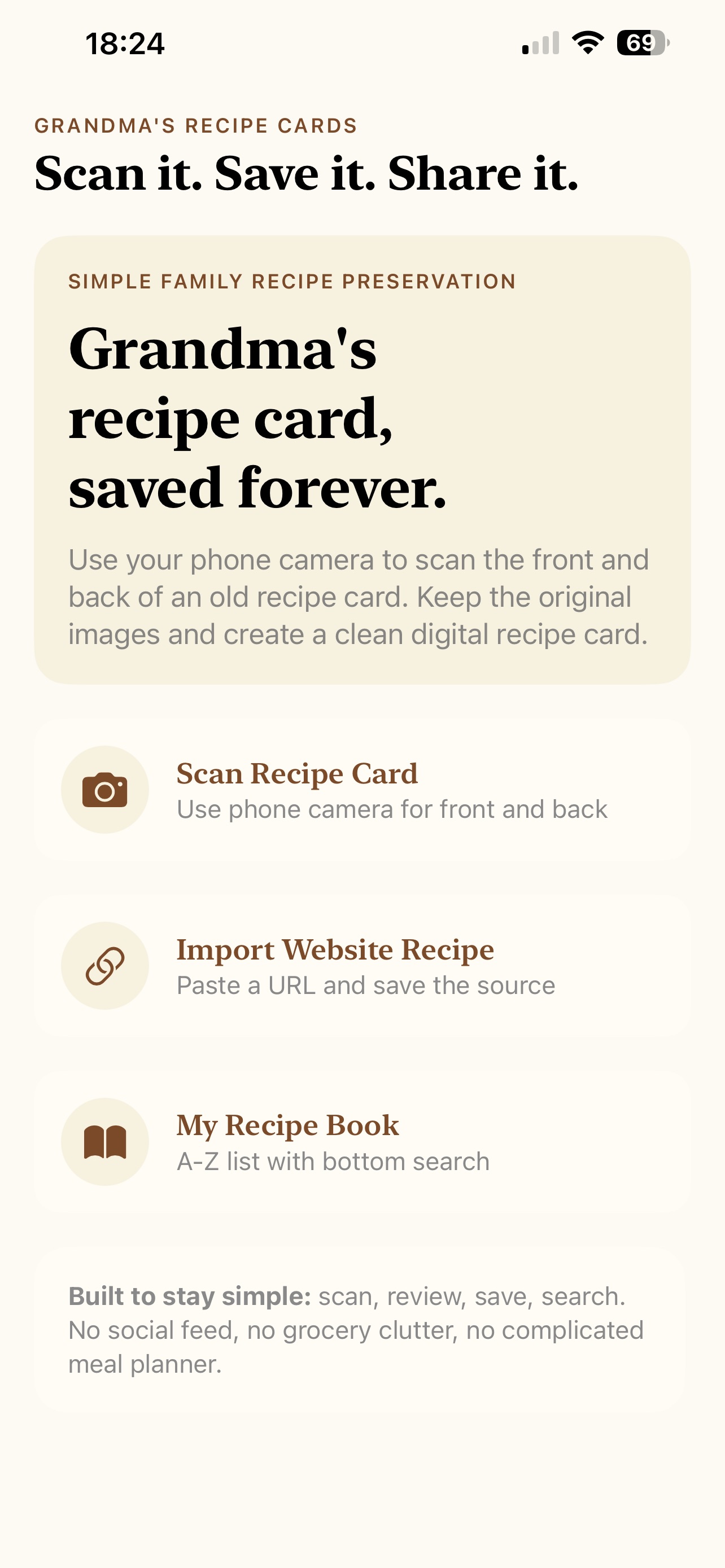 Screenshot 1 of Grandma's Recipe Cards