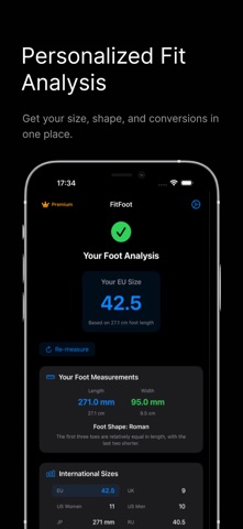 Foot Measure App – FitFoot iPhone screenshot