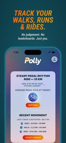 Polly | Walk Run Ride Tracker screenshot