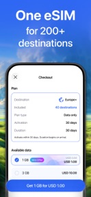 Toggle eSIM card for Travel screenshot