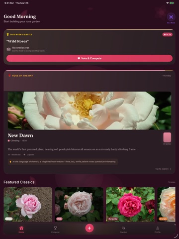 RoseFolio iPad screenshot