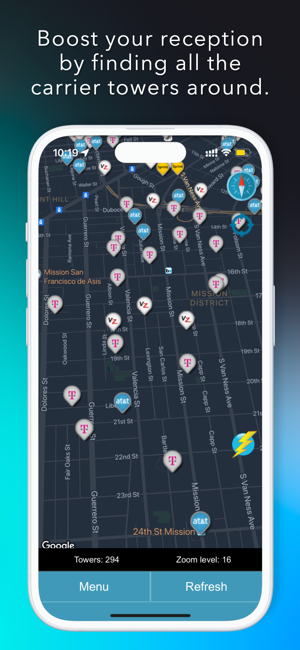 Cellular Network Signal Finder Screenshot