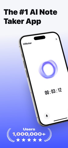 HiNoter - AI Note Taker iPhone screenshot 1 — productivity app by Chongqing Yeyuegua Technology Co., Ltd