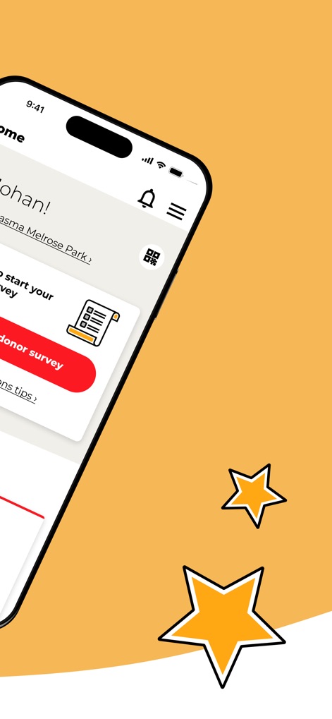 CSL Plasma - This tool greets users with a personalized welcome message and provides a direct link to start the essential online donor survey.