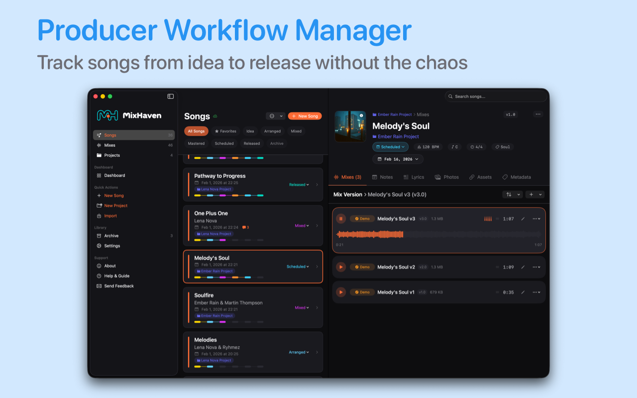 MixHaven: Organize Your Music