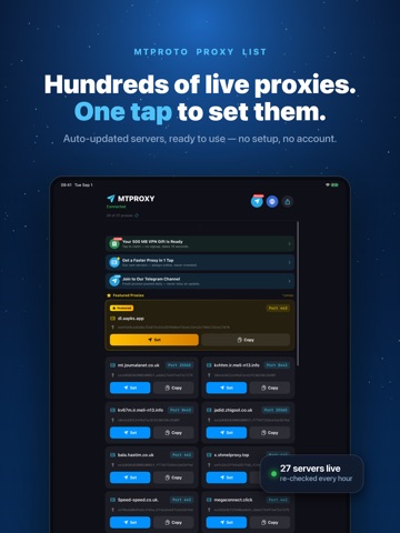 MTPROXY: MTPROTO Proxy تلگرام iPad screenshot